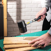 Deli 305mm Rubber Hammer 16oz διπλής όψης Hammer Head Head Rubber Coated Steel Pipe Hand tools