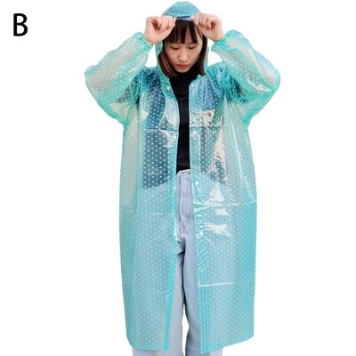 Outdoor Crystal Fashion pikk kombinesoon täpiline vihmamantel meestele, naistele, pikk, paks õues teekorjamise vihmamantel