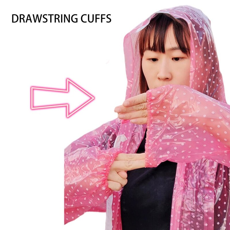 Outdoor Crystal Fashion pikk kombinesoon täpiline vihmamantel meestele, naistele, pikk, paks õues teekorjamise vihmamantel