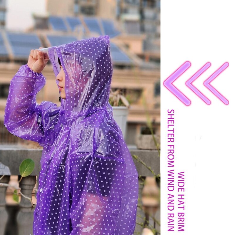 Outdoor Crystal Fashion pikk kombinesoon täpiline vihmamantel meestele, naistele, pikk, paks õues teekorjamise vihmamantel