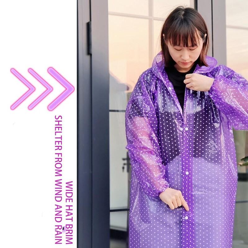 Outdoor Crystal Fashion pikk kombinesoon täpiline vihmamantel meestele, naistele, pikk, paks õues teekorjamise vihmamantel