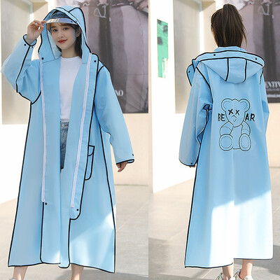 Storas EVA suaugusiems ilgas lietpaltis su gobtuvu vyrams Moterų neperšlampamas lietaus paltas Lauko pončo striukė Kelionėms, žvejybai, lietaus drabužiams