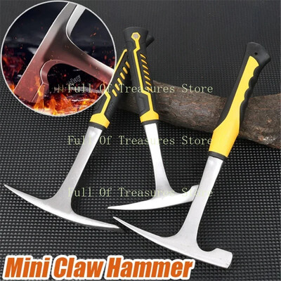 Mini Claw Hammer Επαγγελματικό γεωλογικό σφυρί Πολυλειτουργικό εργαλείο με μυτερή άκρη Λαστιχένια λαβή σφυρί ξυλουργού