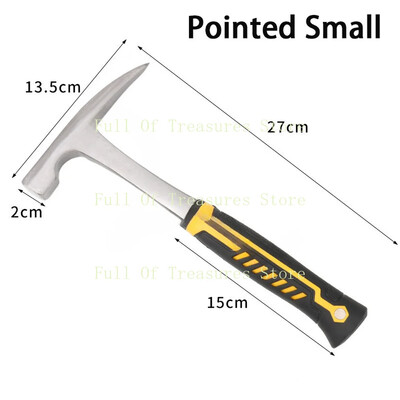Mini ciocan cu gheare Ciocan geologic profesional Instrument multifuncțional Vârf ascuțit Mâner din cauciuc Ciocan de dulgher