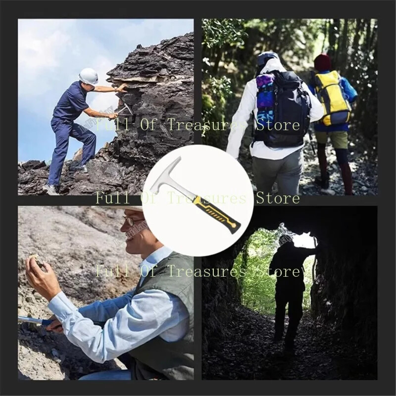 Mini ciocan cu gheare Ciocan geologic profesional Instrument multifuncțional Vârf ascuțit Mâner din cauciuc Ciocan de dulgher