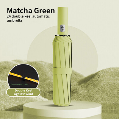 24 Bone Rezistent la vânt anti-UV Complet automată Umbrelă mare 3 nervuri pliabile Umbrelă dublă Călătorie Ploaie Bărbați Femei Umbrele Cadou UPF