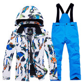 Mai ieftin, pentru băieți și fete, costum de zăpadă pentru copii, seturi de îmbrăcăminte pentru snowboard, îmbrăcăminte pentru exterior, haină de schi și pantalon cu bretele, costume pentru copii