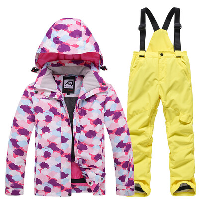 Mai ieftin, pentru băieți și fete, costum de zăpadă pentru copii, seturi de îmbrăcăminte pentru snowboard, îmbrăcăminte pentru exterior, haină de schi și pantalon cu bretele, costume pentru copii