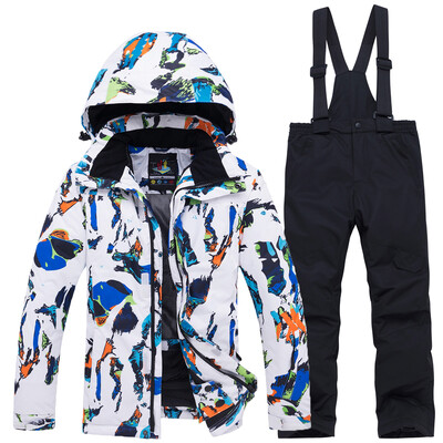 Mai ieftin, pentru băieți și fete, costum de zăpadă pentru copii, seturi de îmbrăcăminte pentru snowboard, îmbrăcăminte pentru exterior, haină de schi și pantalon cu bretele, costume pentru copii