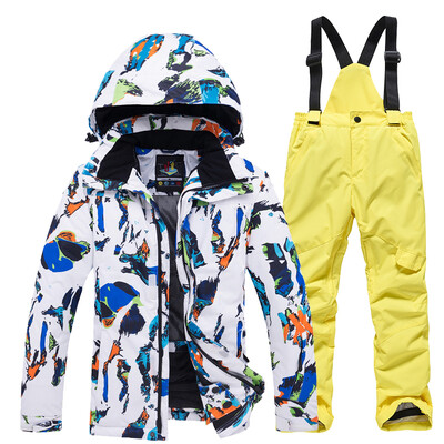 Mai ieftin, pentru băieți și fete, costum de zăpadă pentru copii, seturi de îmbrăcăminte pentru snowboard, îmbrăcăminte pentru exterior, haină de schi și pantalon cu bretele, costume pentru copii