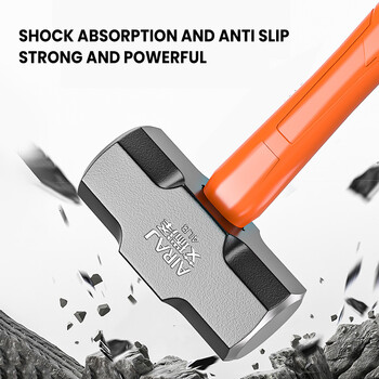 AIRAJ Octagon Hammer Heavy Wall Hammer One Piece Heavy Hand Hammer Αφαίρεση τοίχου Μαλακή λαβή Εργαλείο κατασκευής σφυρί από συμπαγές σίδηρο