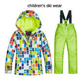 -30 ℃ Vaikiški slidinėjimo kostiumai nuo vėjo Laisvos sniego kelnės Šilti slidinėjimo drabužiai Žieminiai vandeniui atsparūs snieglenčių sportiniai kostiumai