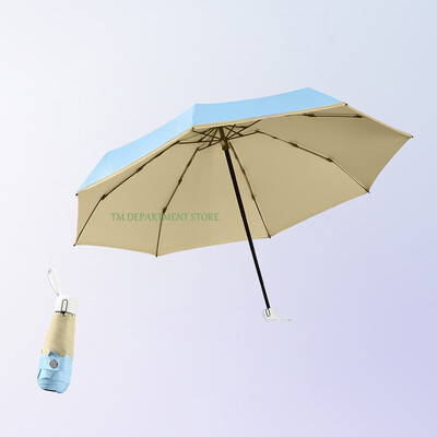 Πτυσσόμενη ομπρέλα ταξιδιού 8 πλευρών Μίνι συμπαγής ομπρέλα βροχής τσέπης αντιανεμική ομπρέλα βροχής με κάψουλα για καθημερινή ζωή UPF 50