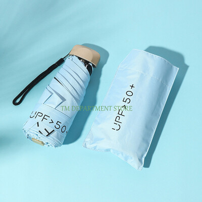 Πτυσσόμενη ομπρέλα ταξιδιού 8 πλευρών Μίνι συμπαγής ομπρέλα βροχής τσέπης αντιανεμική ομπρέλα βροχής με κάψουλα για καθημερινή ζωή UPF 50