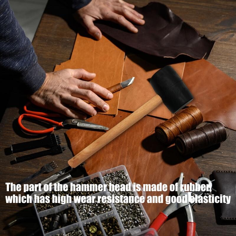 Gumijas āmurs Daudzfunkcionāls gumijas āmurs grīdas flīžu uzstādīšanai Gumijas āmurs ar stiklšķiedras masīvkoka rokturi