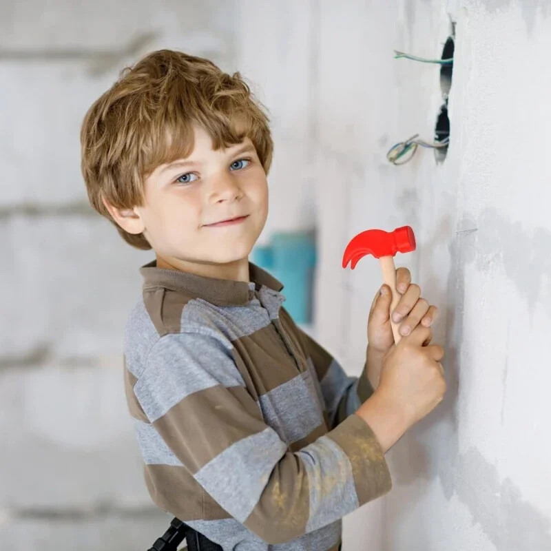 Mini Wooden Hammer Παιδικό παιχνίδι μάθησης σφυρί Creative DIY Wooden Woodworking Hammer Simulation Maintenance Tools