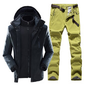 Lauko kostiumas „Trys viename“ Šiltas, atsparus vėjui ir vandeniui atsparus pavasarinis kelioninis slidinėjimo kostiumas snieglenčių sportui