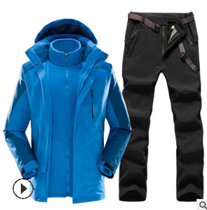 Lauko kostiumas „Trys viename“ Šiltas, atsparus vėjui ir vandeniui atsparus pavasarinis kelioninis slidinėjimo kostiumas snieglenčių sportui