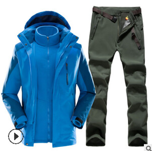 Lauko kostiumas „Trys viename“ Šiltas, atsparus vėjui ir vandeniui atsparus pavasarinis kelioninis slidinėjimo kostiumas snieglenčių sportui