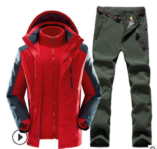 Lauko kostiumas „Trys viename“ Šiltas, atsparus vėjui ir vandeniui atsparus pavasarinis kelioninis slidinėjimo kostiumas snieglenčių sportui