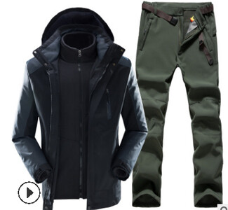 Lauko kostiumas „Trys viename“ Šiltas, atsparus vėjui ir vandeniui atsparus pavasarinis kelioninis slidinėjimo kostiumas snieglenčių sportui