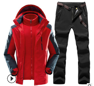 Lauko kostiumas „Trys viename“ Šiltas, atsparus vėjui ir vandeniui atsparus pavasarinis kelioninis slidinėjimo kostiumas snieglenčių sportui