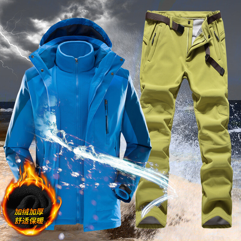 Lauko kostiumas „Trys viename“ Šiltas, atsparus vėjui ir vandeniui atsparus pavasarinis kelioninis slidinėjimo kostiumas snieglenčių sportui