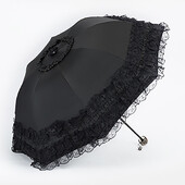 Lace Sun Umbrella Anti-UV Protection Πυκνωμένη μαύρη κόλλα Sun Rain Διπλής χρήσης Ομπρέλα Φορητή ομπρέλα Princess Γυναικεία ομπρέλα