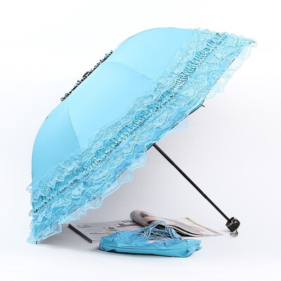 Lace Sun Umbrella Anti-UV Protection Πυκνωμένη μαύρη κόλλα Sun Rain Διπλής χρήσης Ομπρέλα Φορητή ομπρέλα Princess Γυναικεία ομπρέλα