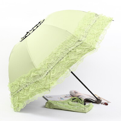 Lace Sun Umbrella Anti-UV Protection Πυκνωμένη μαύρη κόλλα Sun Rain Διπλής χρήσης Ομπρέλα Φορητή ομπρέλα Princess Γυναικεία ομπρέλα