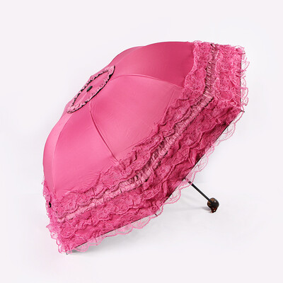 Lace Sun Umbrella Anti-UV Protection Πυκνωμένη μαύρη κόλλα Sun Rain Διπλής χρήσης Ομπρέλα Φορητή ομπρέλα Princess Γυναικεία ομπρέλα