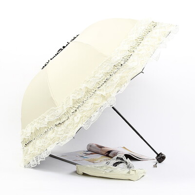 Lace Sun Umbrella Anti-UV Protection Πυκνωμένη μαύρη κόλλα Sun Rain Διπλής χρήσης Ομπρέλα Φορητή ομπρέλα Princess Γυναικεία ομπρέλα