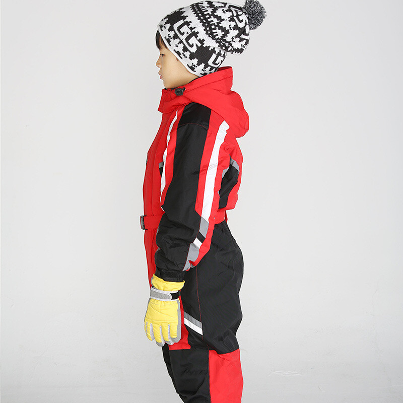 Žieminis vientisas vilnos vandeniui atsparus vaikiškas slidinėjimo kostiumas mergaitėms berniukams šiltas kombinezonas sniego rinkiniai terminiai nuo vėjo apsaugantys lauko snieglenčių kostiumai