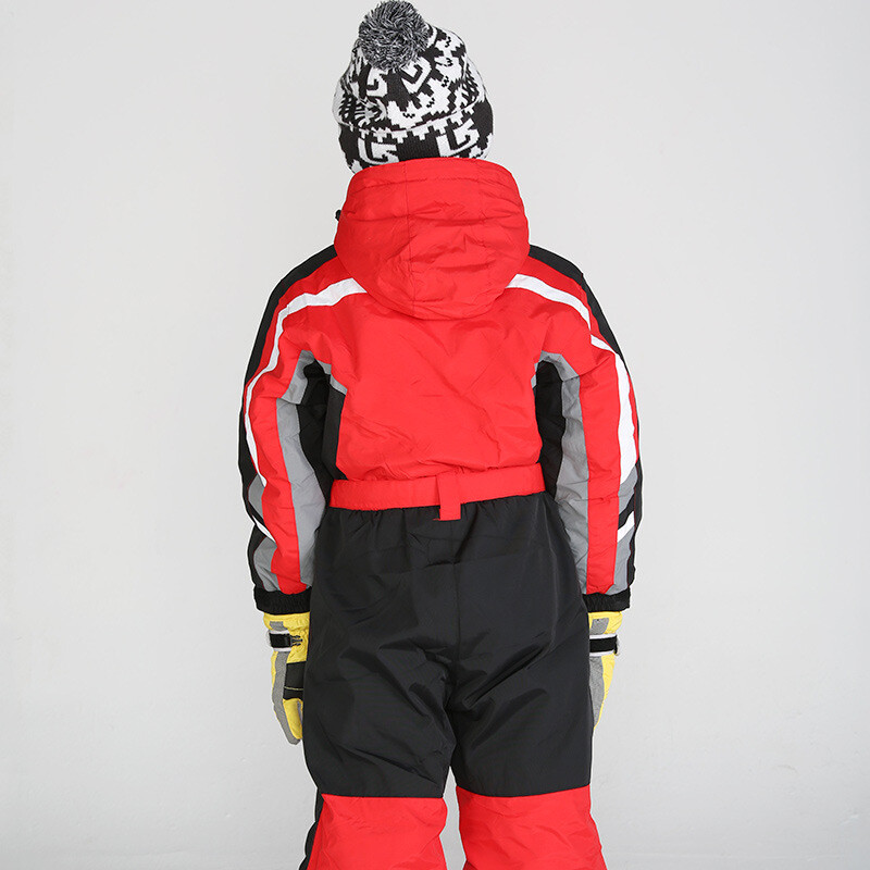 Žieminis vientisas vilnos vandeniui atsparus vaikiškas slidinėjimo kostiumas mergaitėms berniukams šiltas kombinezonas sniego rinkiniai terminiai nuo vėjo apsaugantys lauko snieglenčių kostiumai