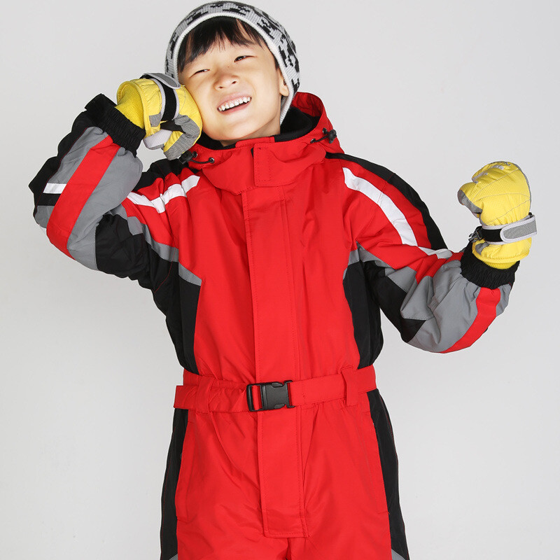 Žieminis vientisas vilnos vandeniui atsparus vaikiškas slidinėjimo kostiumas mergaitėms berniukams šiltas kombinezonas sniego rinkiniai terminiai nuo vėjo apsaugantys lauko snieglenčių kostiumai