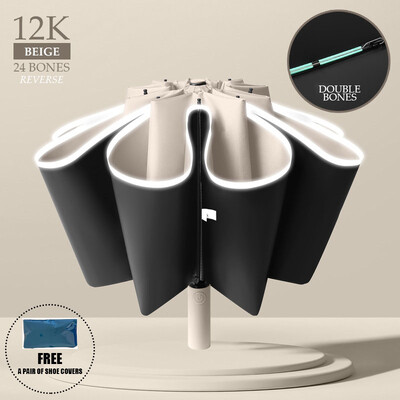 Umbrelă mare cu oase duble de 16K pentru bărbați, femei, umbrele rezistente la vânt, pliante automată, umbrelă de ploaie de lux puternică, UV Business