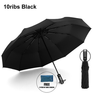 Umbrelă mare cu oase duble de 16K pentru bărbați, femei, umbrele rezistente la vânt, pliante automată, umbrelă de ploaie de lux puternică, UV Business