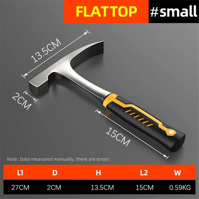 Εργαλείο χειρός Camping Hammer Professional γεωλογικό σφυρί από χάλυβα υψηλής περιεκτικότητας σε άνθρακα Ενσωματωμένο σφυρί σφυρηλάτησης με νύχια πολυλειτουργικό