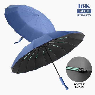16K Double Bones Veľký automatický dáždnik pre mužov a ženy, vetruodolný, kompaktný skladací, luxusný, slnečný, dáždnik proti dažďu, cestovný, Paraguas