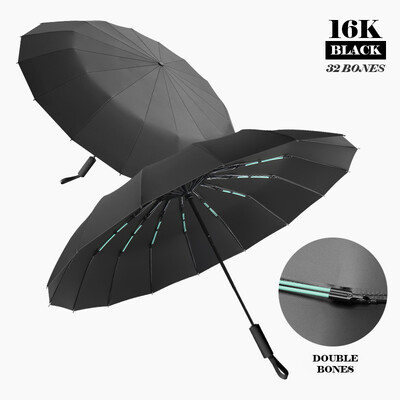 16K Double Bones Veľký automatický dáždnik pre mužov a ženy, vetruodolný, kompaktný skladací, luxusný, slnečný, dáždnik proti dažďu, cestovný, Paraguas