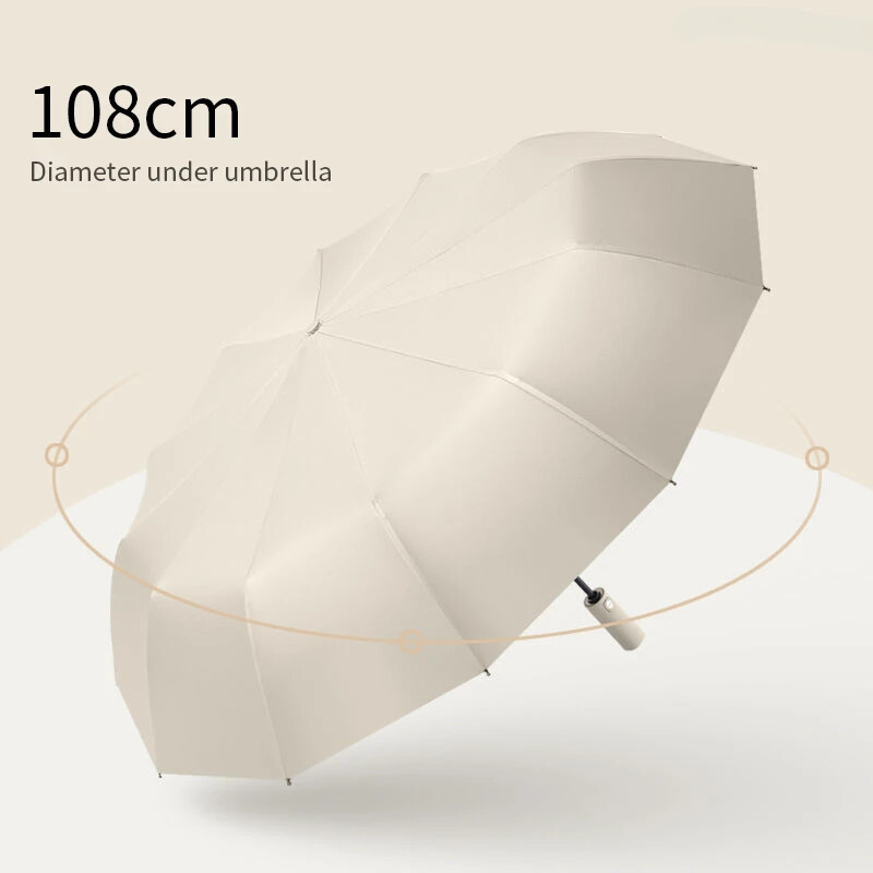 Xiaomi Umbrella 12 Bone vienkrāsains automātisks lietussargs gaismas saliekams liela izmēra saulessargs UV aizsardzība āra lietussargs