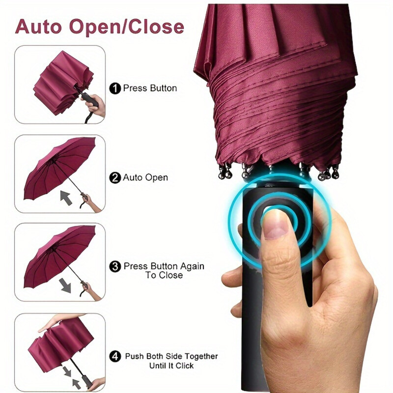 3-sklopivi automatski kišobran otporan na vjetar, veliki kišobran od 12 kostiju Papirnati kišobran Slatki kišni kišobran Idylist store sombrilla Schirm