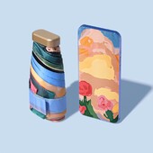 Mini saulessargs, rožu eļļas glezna, maza kabatas lietussarga saliekamais lietussargs UV ultravioletā starojuma aizsardzībai saulessargs saulessargs 우산