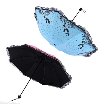 Paraguas Manual for Woman Rain and Sun Gift New Butterfly Lace UV Umbrella