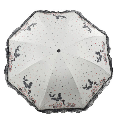 Paragvas rokasgrāmata sievietei lietus un saules dāvanai, jauns tauriņu mežģīņu UV lietussargs