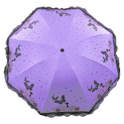 Paragvas rokasgrāmata sievietei lietus un saules dāvanai, jauns tauriņu mežģīņu UV lietussargs