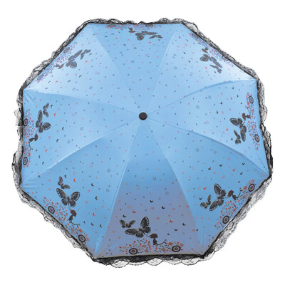 Paragvas rokasgrāmata sievietei lietus un saules dāvanai, jauns tauriņu mežģīņu UV lietussargs