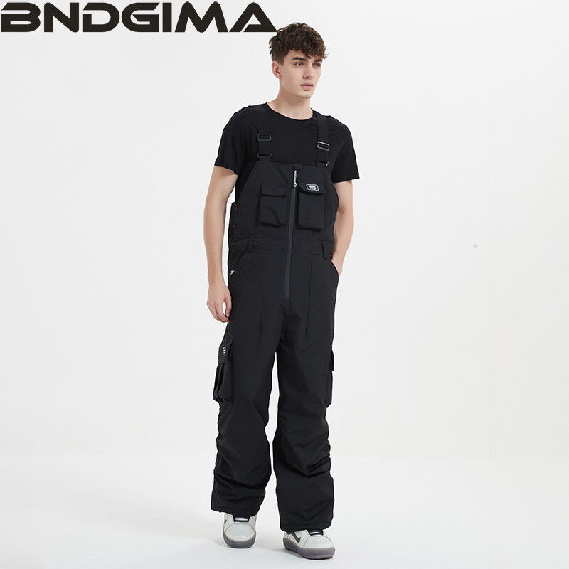 Χοντρό ανδρικό γυναικείο παντελόνι σκι ίσιο ολόσωμο ολόσωμο φόρμα για σκι Σαλιάρα αδιάβροχο χειμώνα ζεστό αντιανεμικό σνόουμπορντ εξωτερικού χώρου