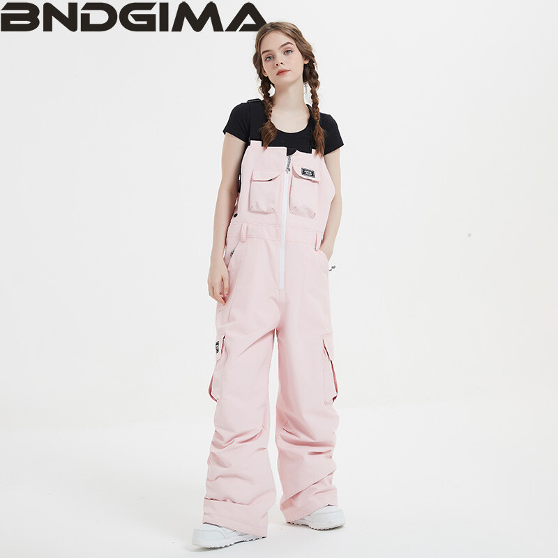 Χοντρό ανδρικό γυναικείο παντελόνι σκι ίσιο ολόσωμο ολόσωμο φόρμα για σκι Σαλιάρα αδιάβροχο χειμώνα ζεστό αντιανεμικό σνόουμπορντ εξωτερικού χώρου