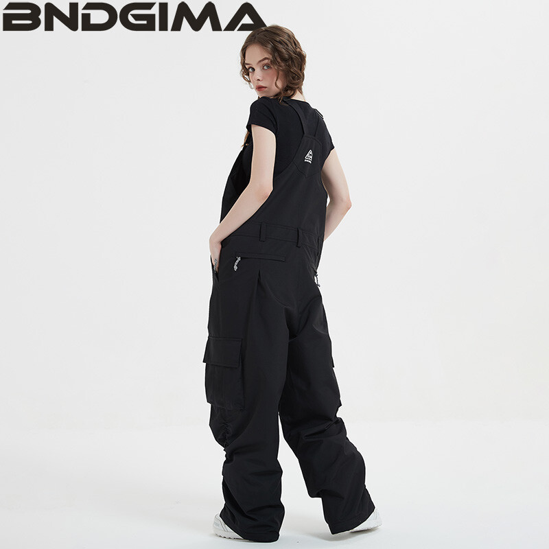 Χοντρό ανδρικό γυναικείο παντελόνι σκι ίσιο ολόσωμο ολόσωμο φόρμα για σκι Σαλιάρα αδιάβροχο χειμώνα ζεστό αντιανεμικό σνόουμπορντ εξωτερικού χώρου